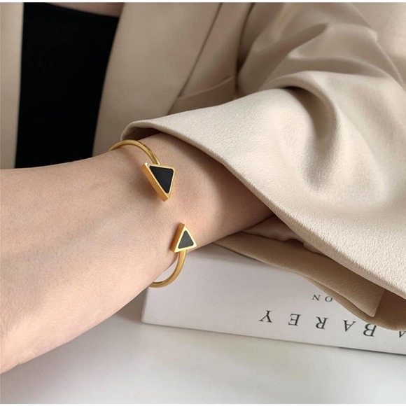 18k Gold Plated Bangle Bracelet\ 3pc - Picture 6 of 9